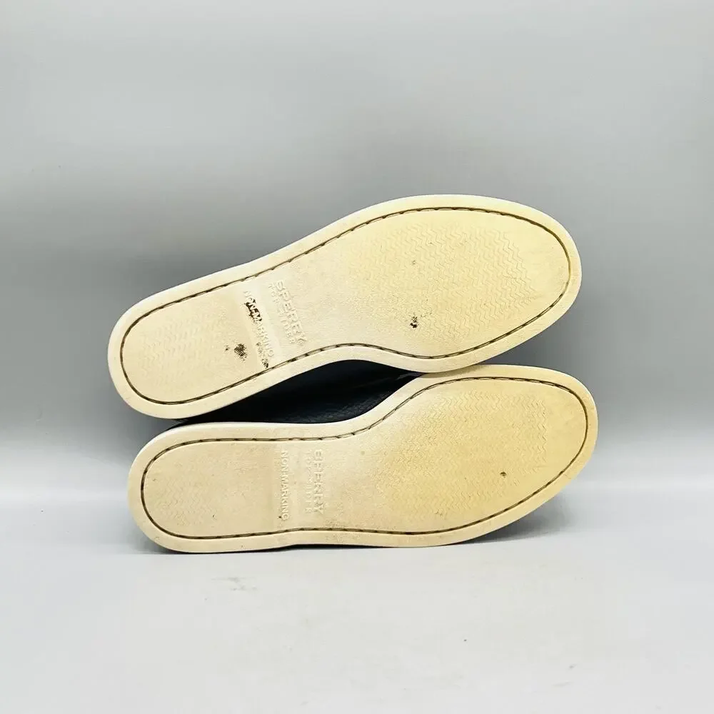 Sperry Shoes Mens 7.5 Blue Leather Top Sider Boat Deck Moc Toe Casual Comfort